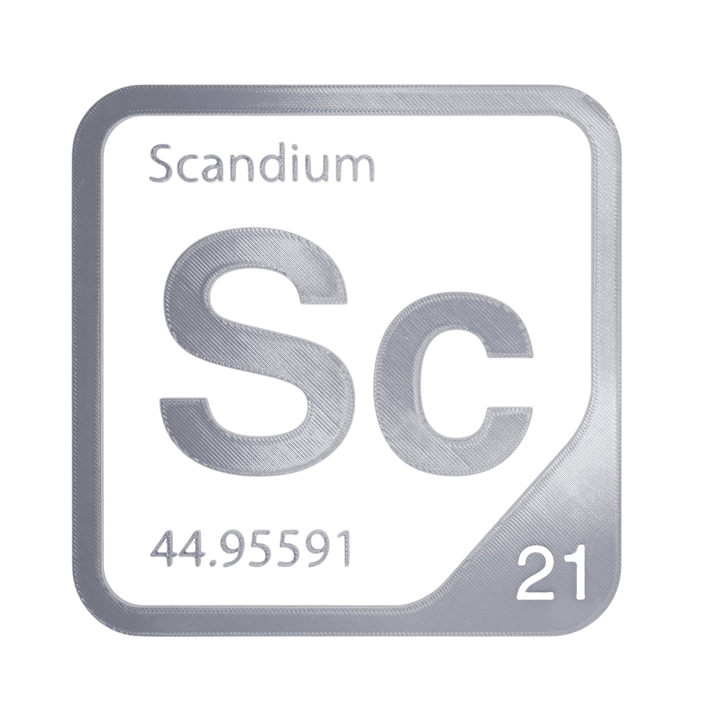 Scandium periodic table Elemental Tile in Gray