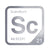 Scandium periodic table Elemental Tile in Gray
