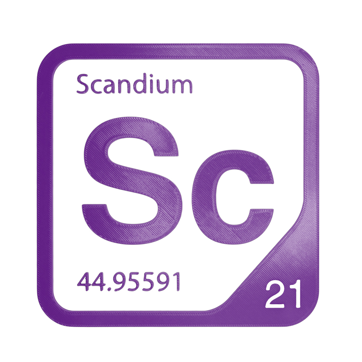 Scandium periodic table Elemental Tile in Purple