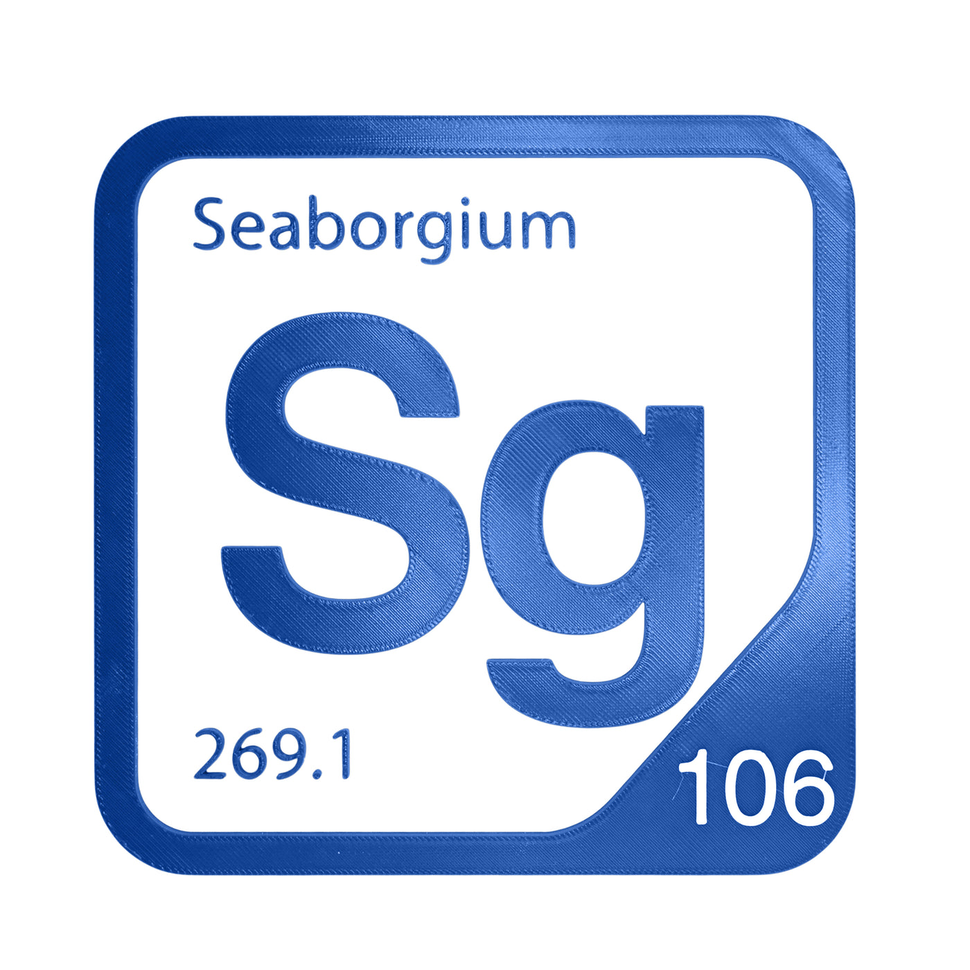 Seaborgium periodic table Elemental Tile in Blue
