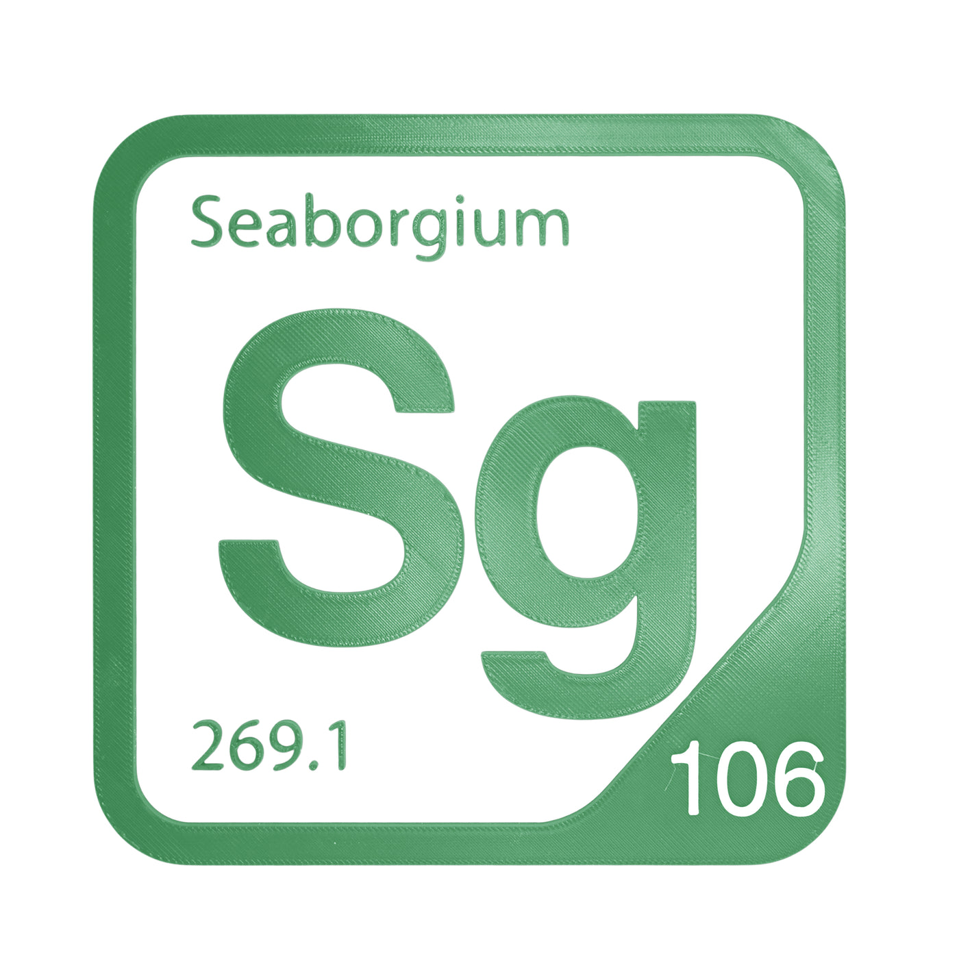 Seaborgium periodic table Elemental Tile in Green