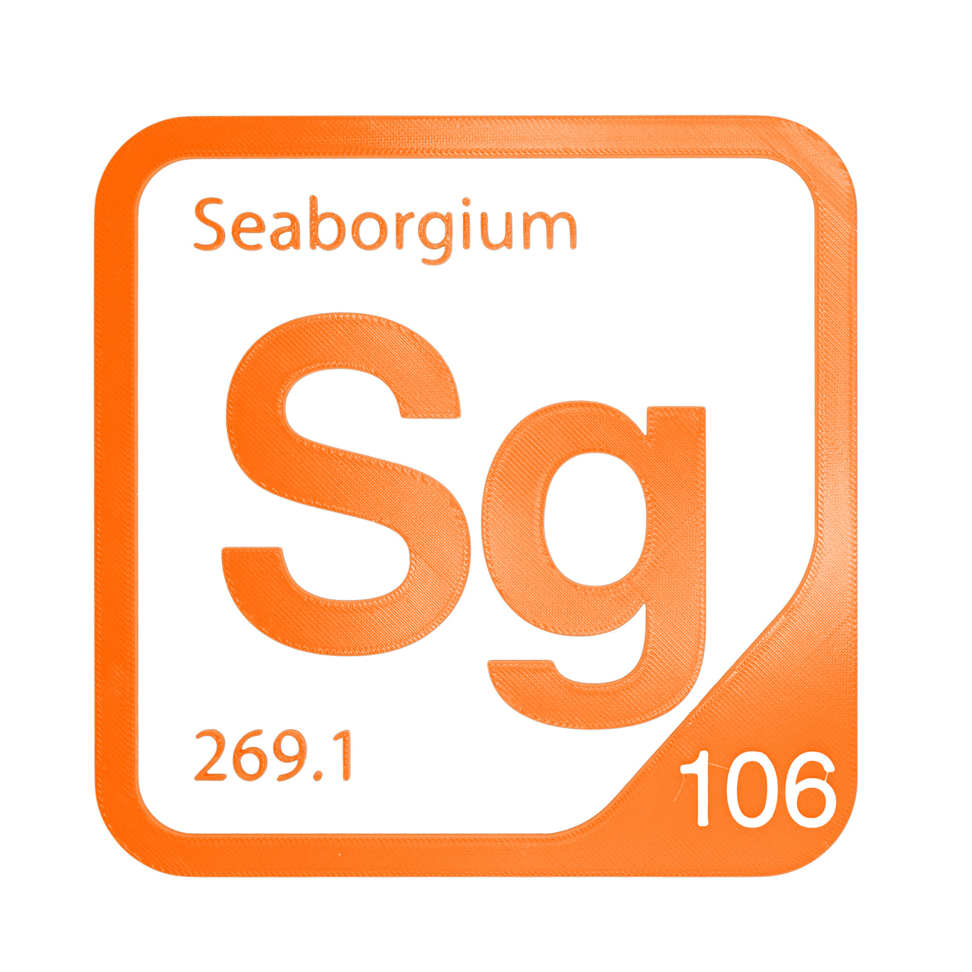 Seaborgium periodic table Elemental Tile in Orange