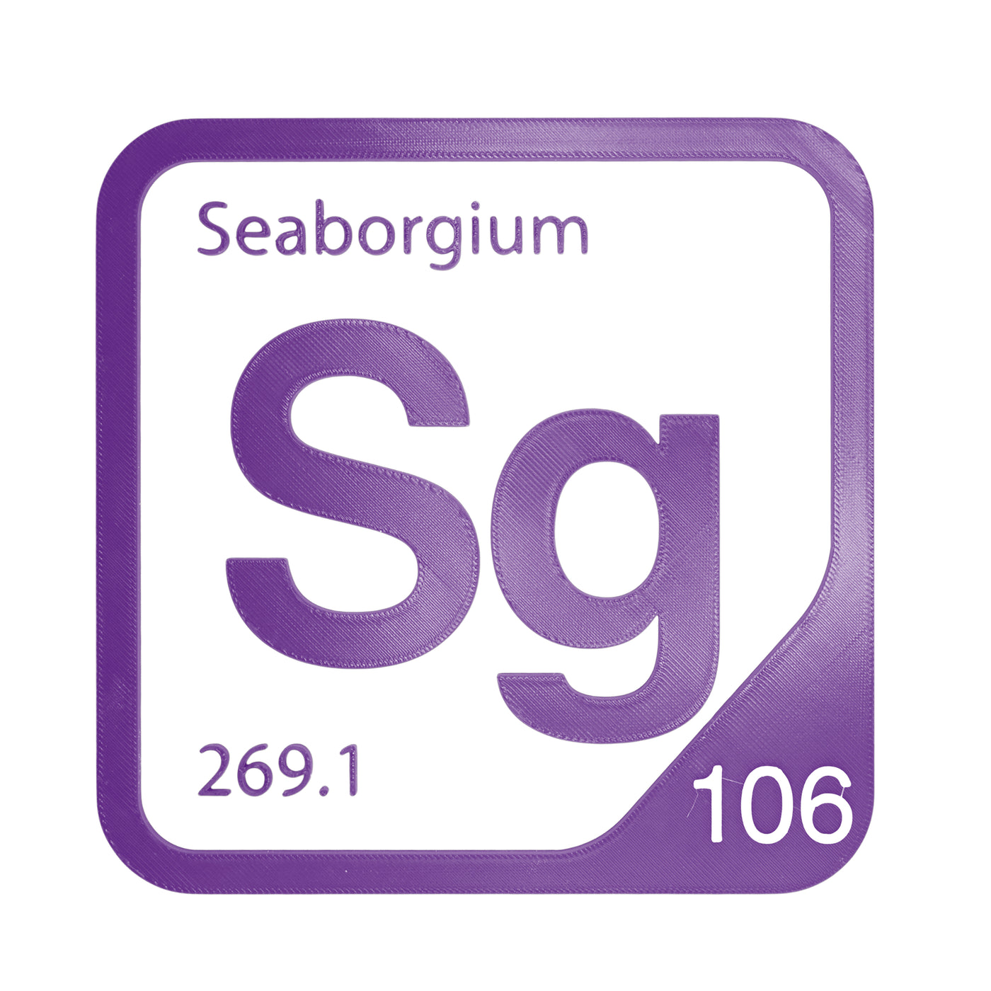 Seaborgium periodic table Elemental Tile in Purple