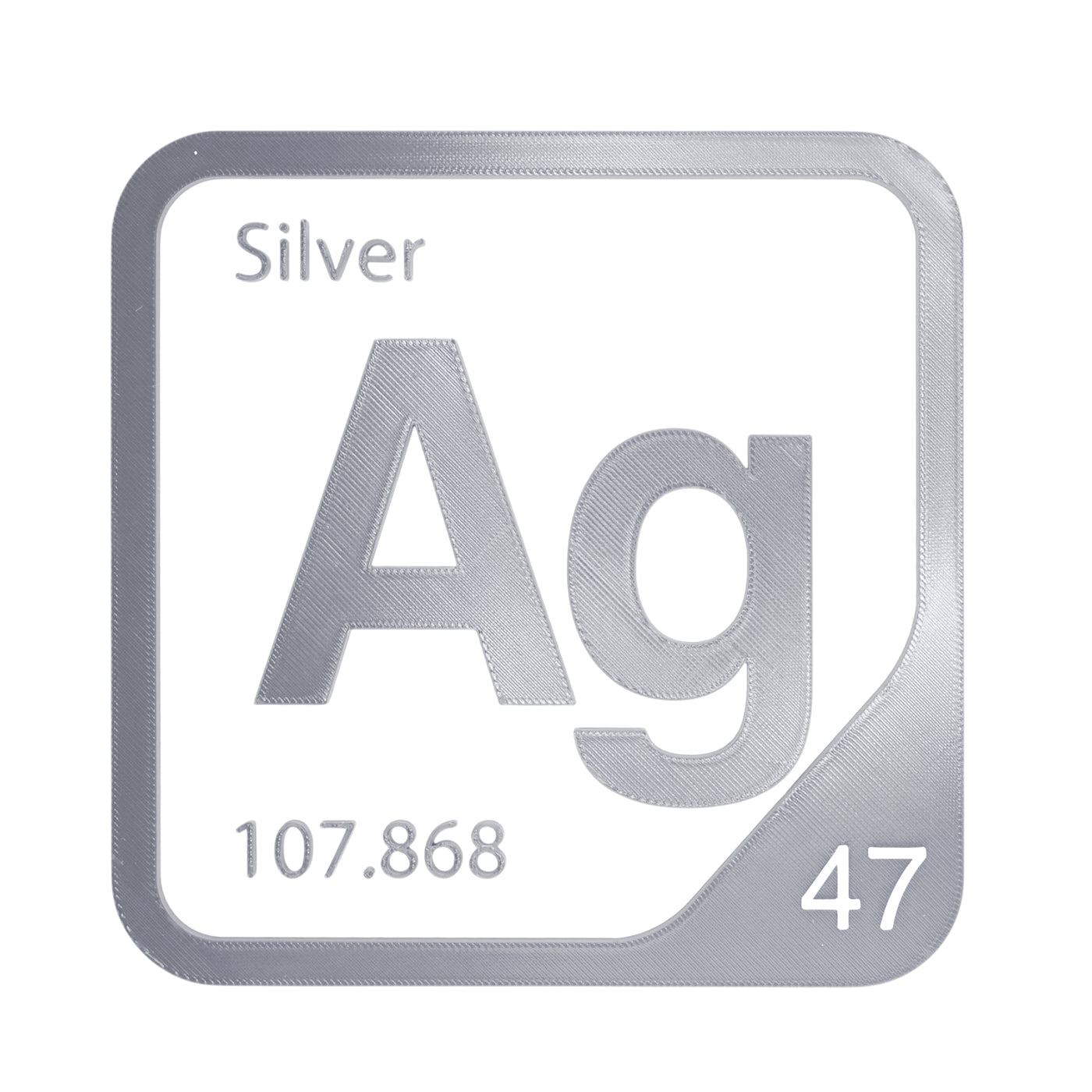 Silver periodic table Elemental Tile in Gray