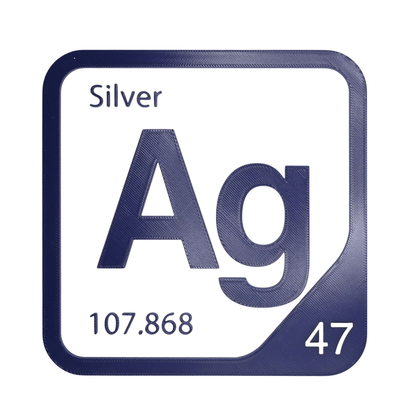 Silver periodic table Elemental Tile in Navy Blue