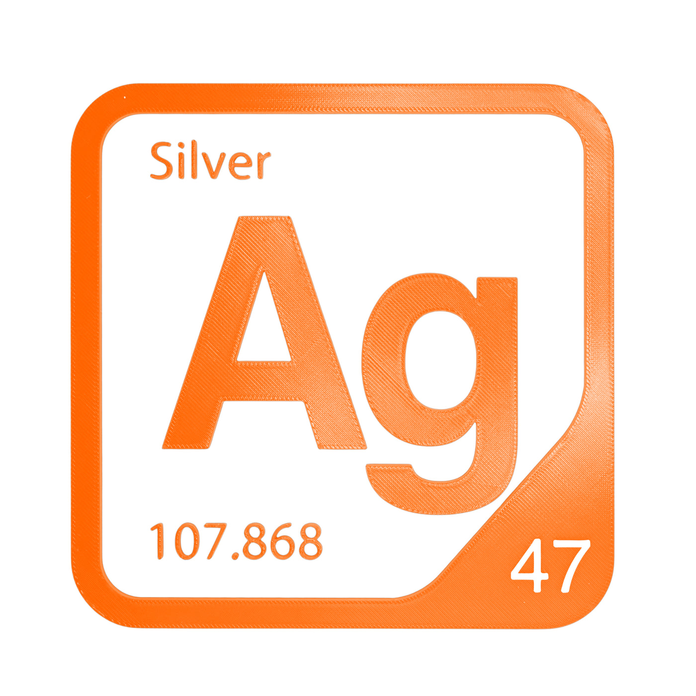 Silver periodic table Elemental Tile in Orange
