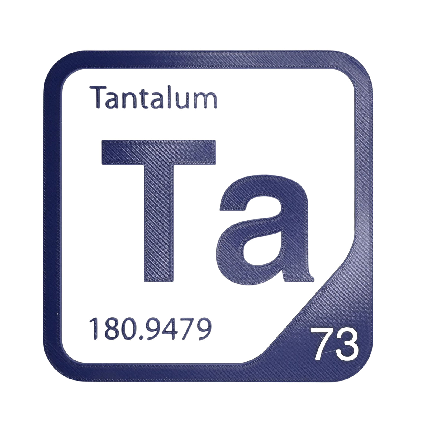 Tantalum periodic table Elemental Tile in Navy Blue