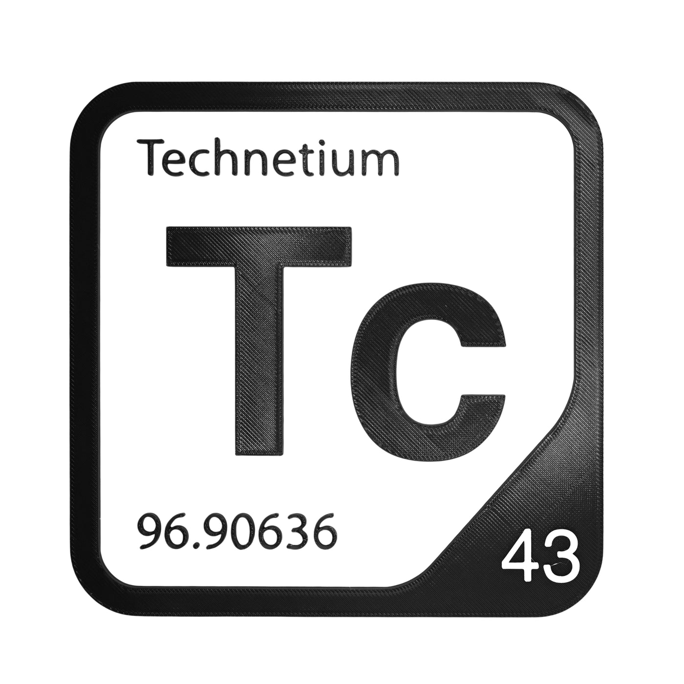 Technetium periodic table Elemental Tile in Black