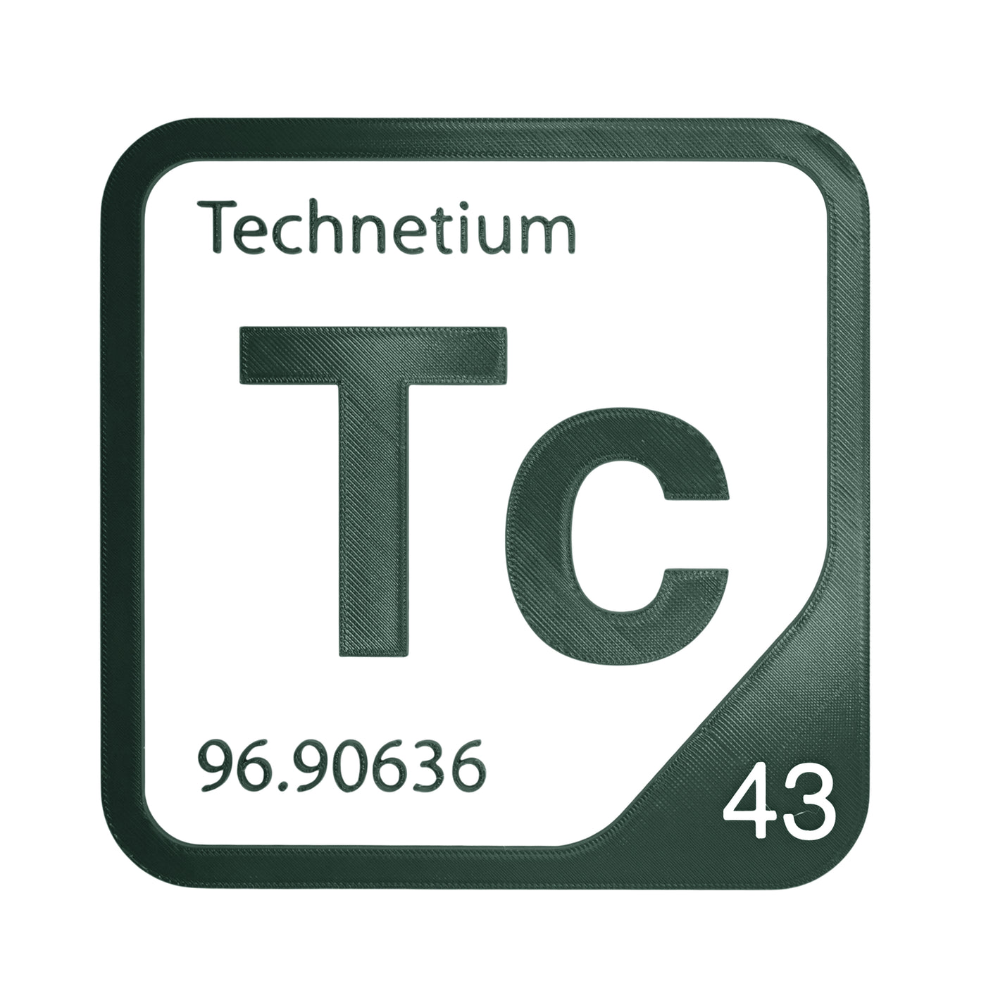 Technetium periodic table Elemental Tile in Forest Green