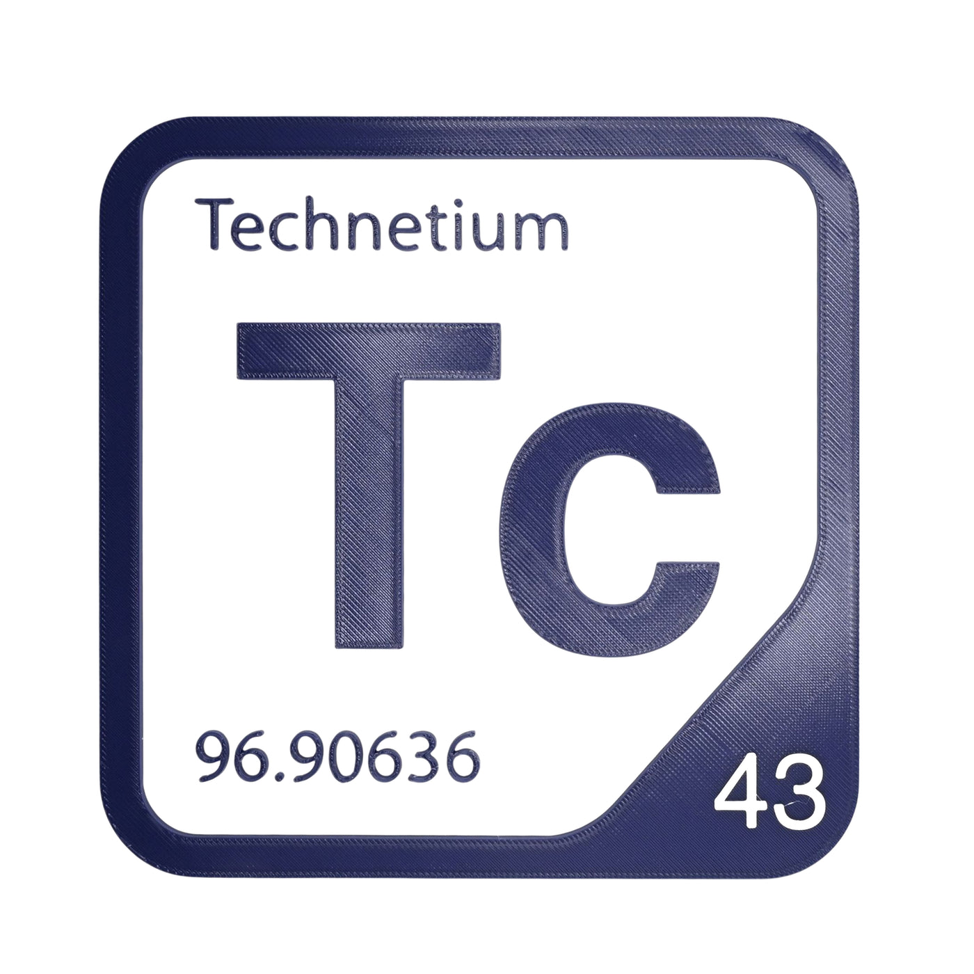 Technetium periodic table Elemental Tile in Navy Blue