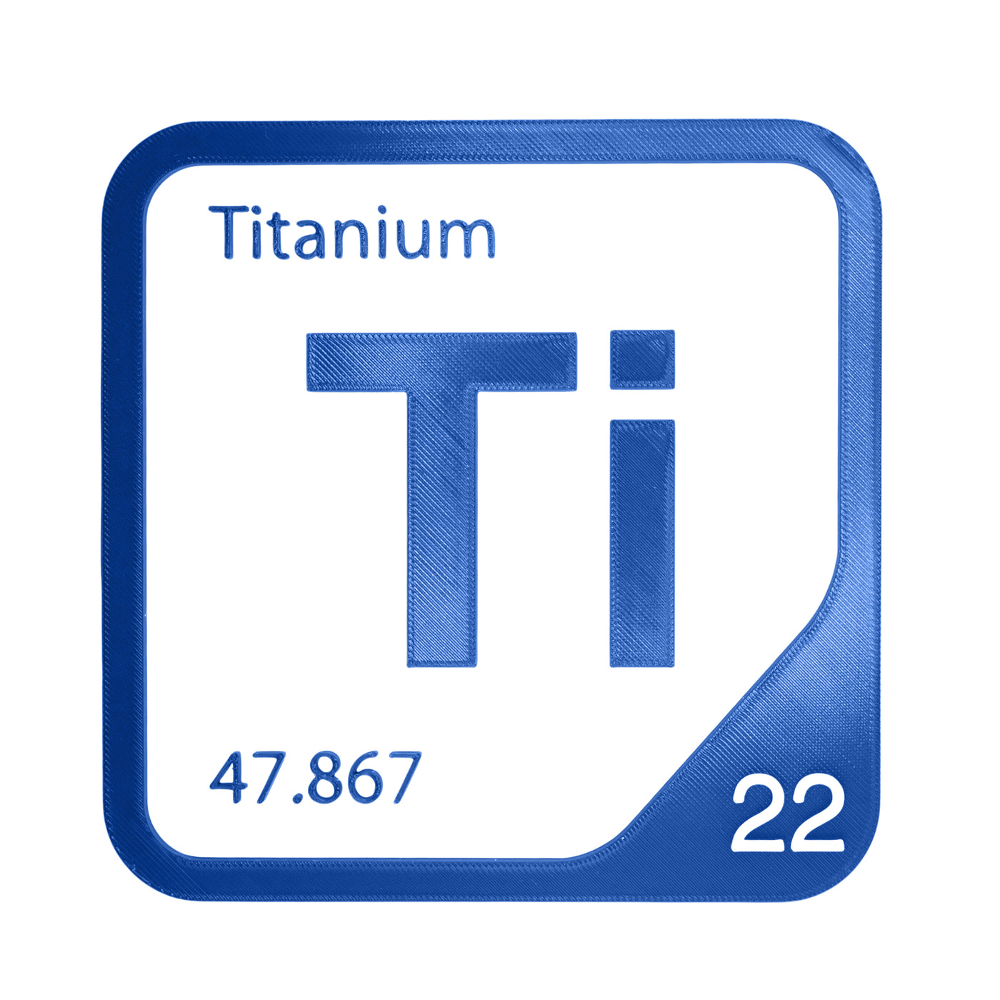 Titanium periodic table Elemental Tile in Blue