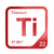 Titanium periodic table Elemental Tile in Red