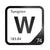 Tungsten periodic table Elemental Tile in Black