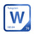 Tungsten periodic table Elemental Tile in Blue