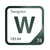 Tungsten periodic table Elemental Tile in Forest Green