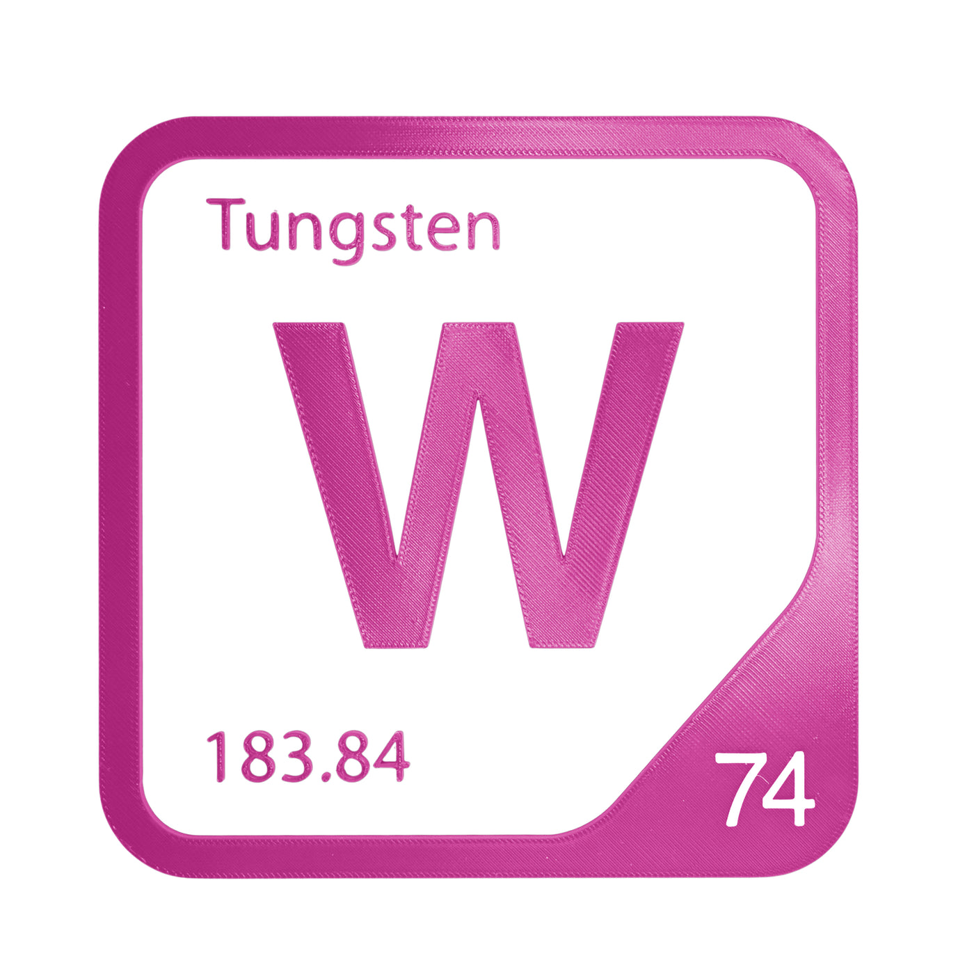 Tungsten periodic table Elemental Tile in Magenta