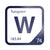 Tungsten periodic table Elemental Tile in Navy Blue