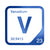 Vanadium periodic table Elemental Tile in Blue