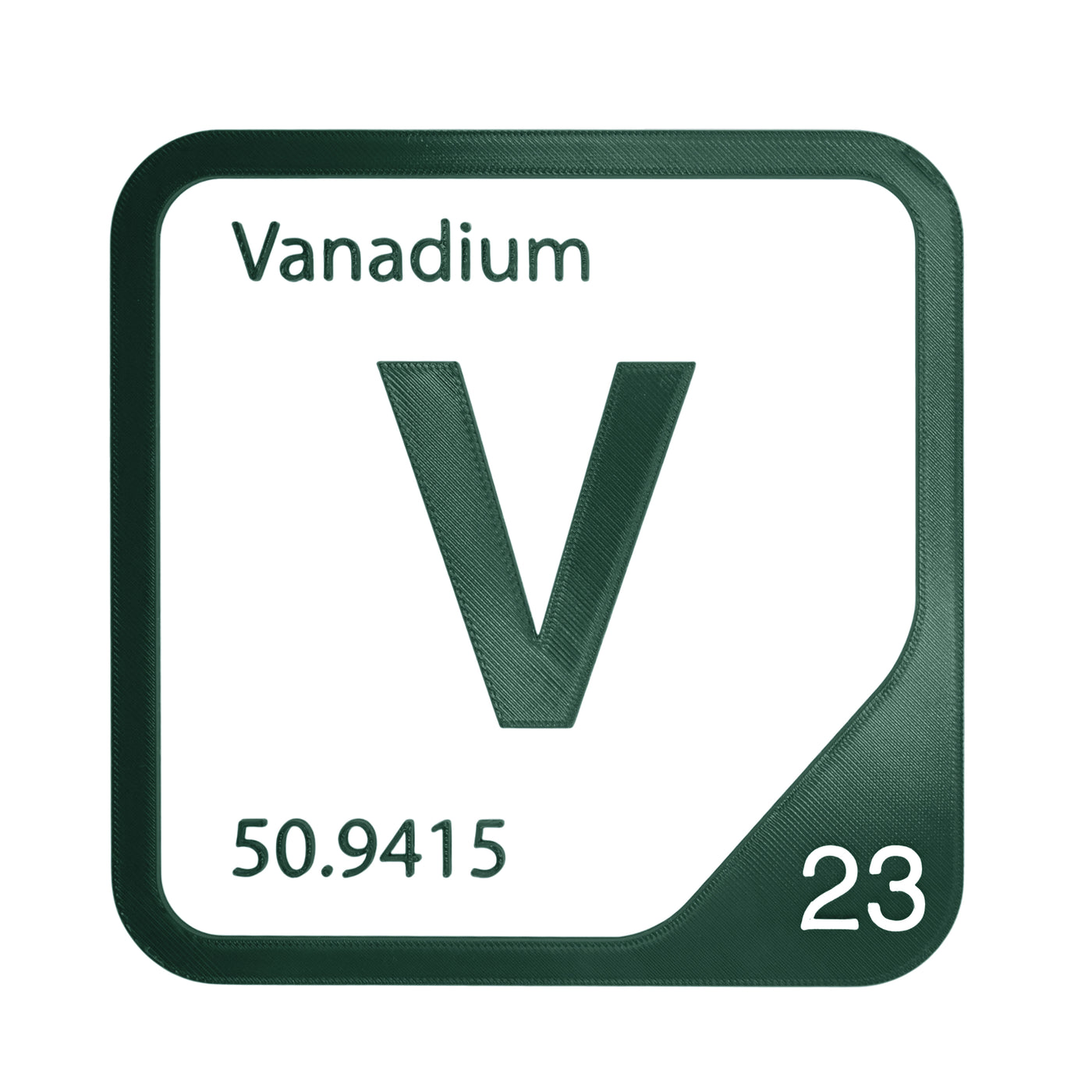 Vanadium periodic table Elemental Tile in Forest Green