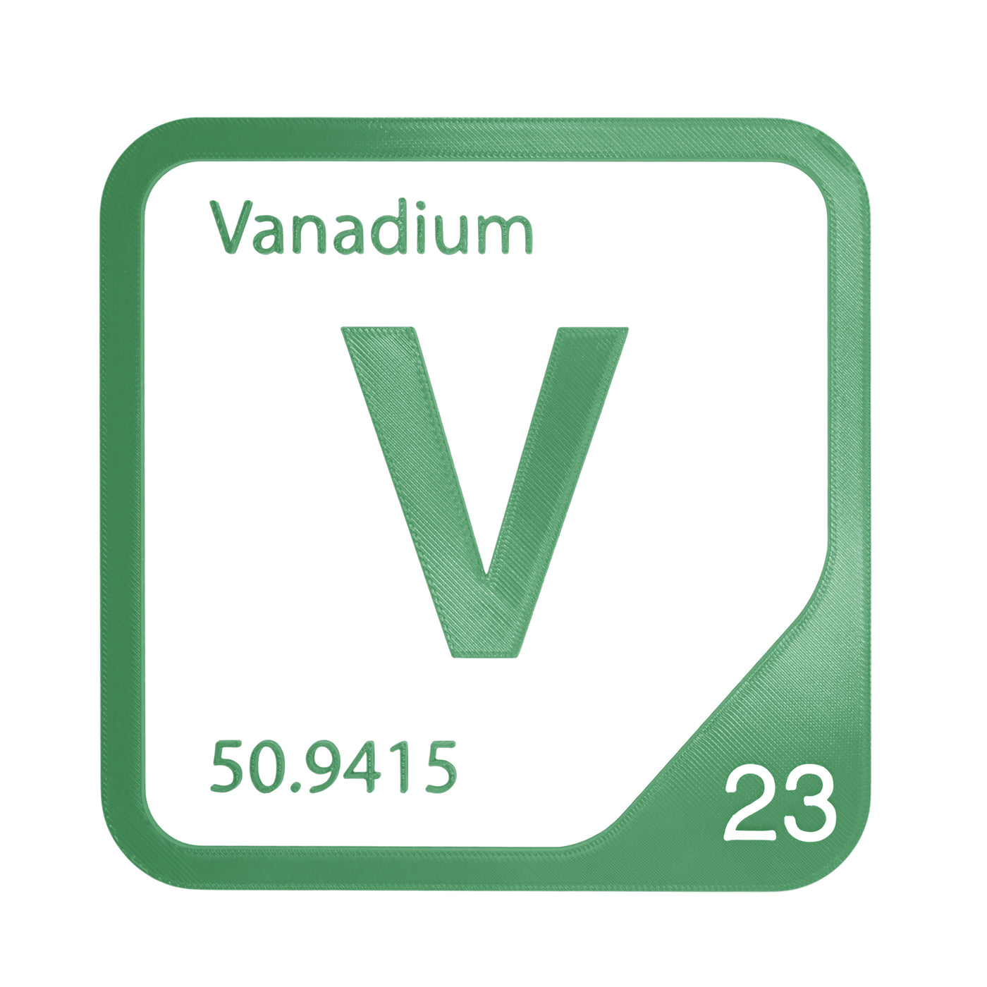 Vanadium periodic table Elemental Tile in Green