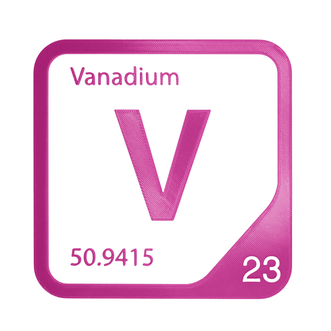 Vanadium periodic table Elemental Tile in Magenta