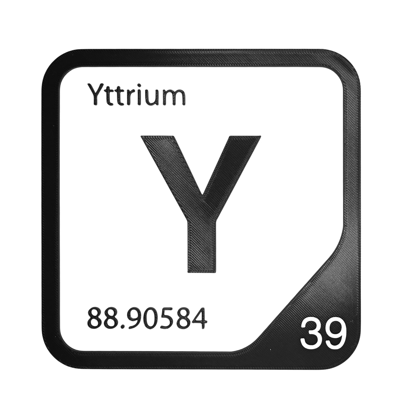 Yttrium periodic table Elemental Tile in Black