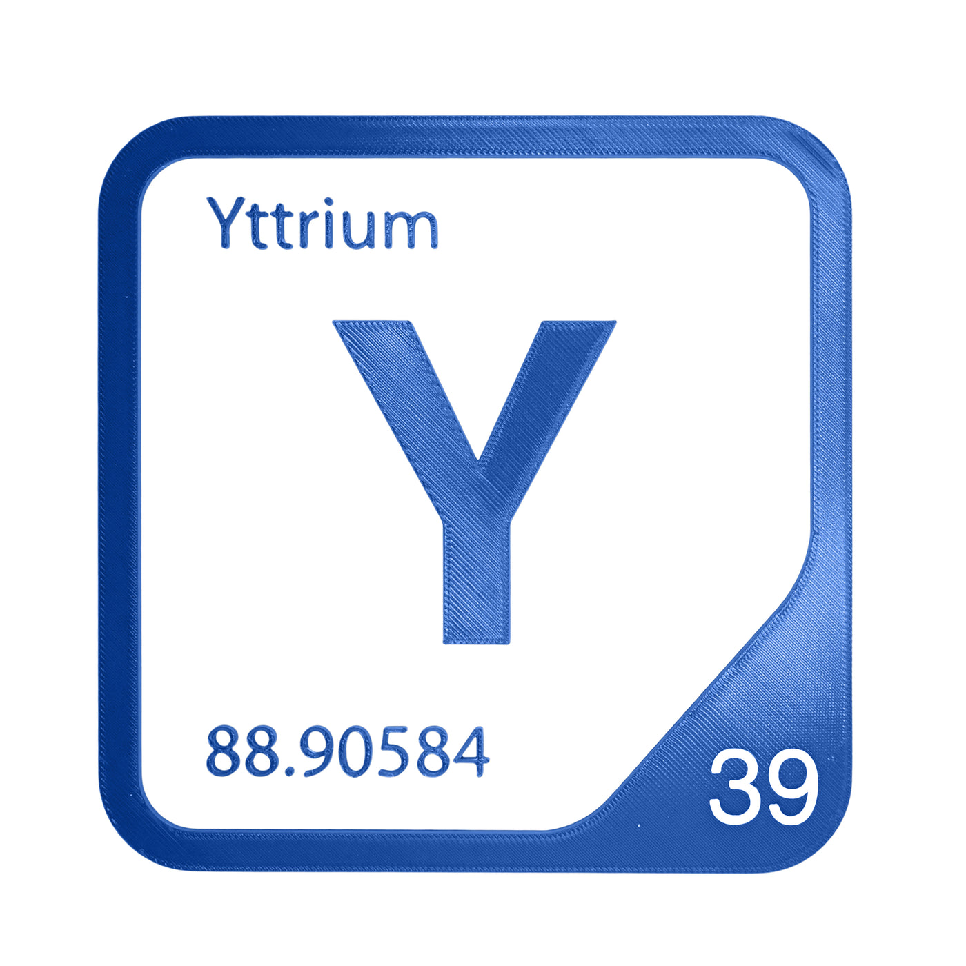 Yttrium periodic table Elemental Tile in Blue