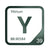 Yttrium periodic table Elemental Tile in Forest Green