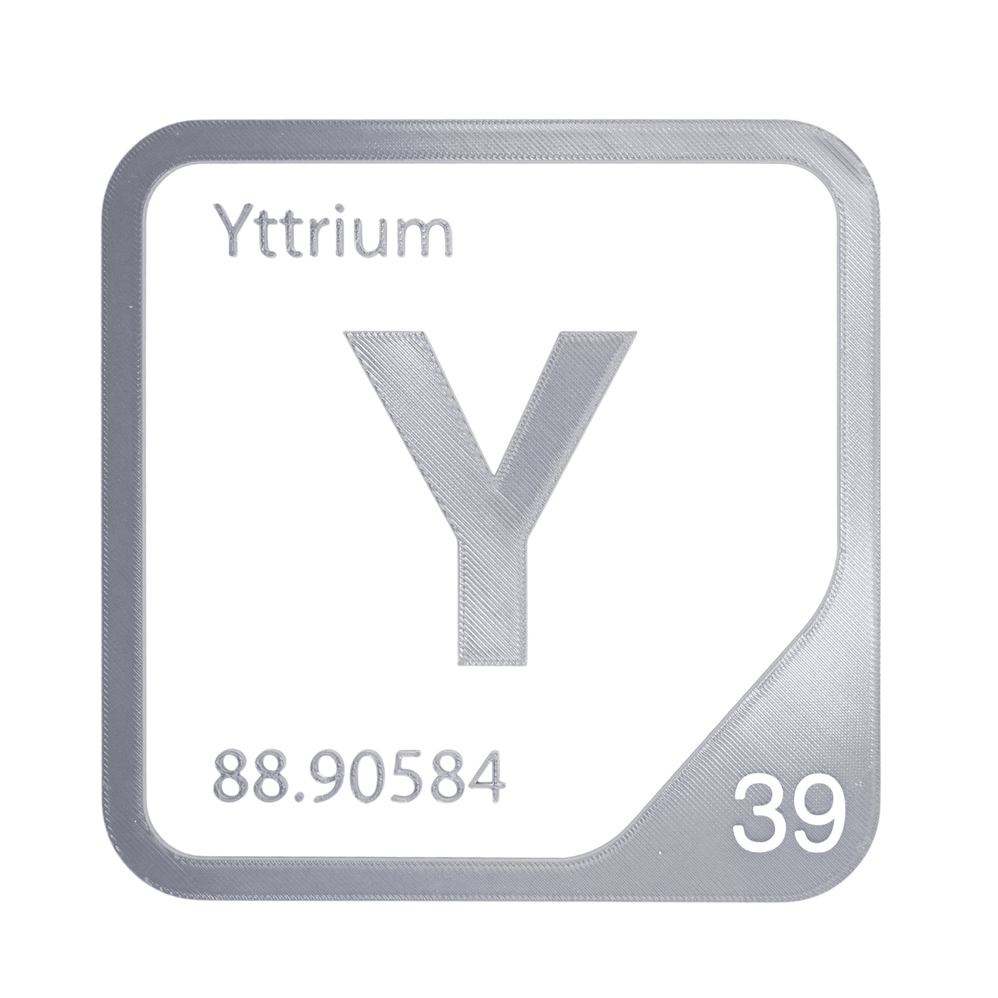 Yttrium periodic table Elemental Tile in Gray