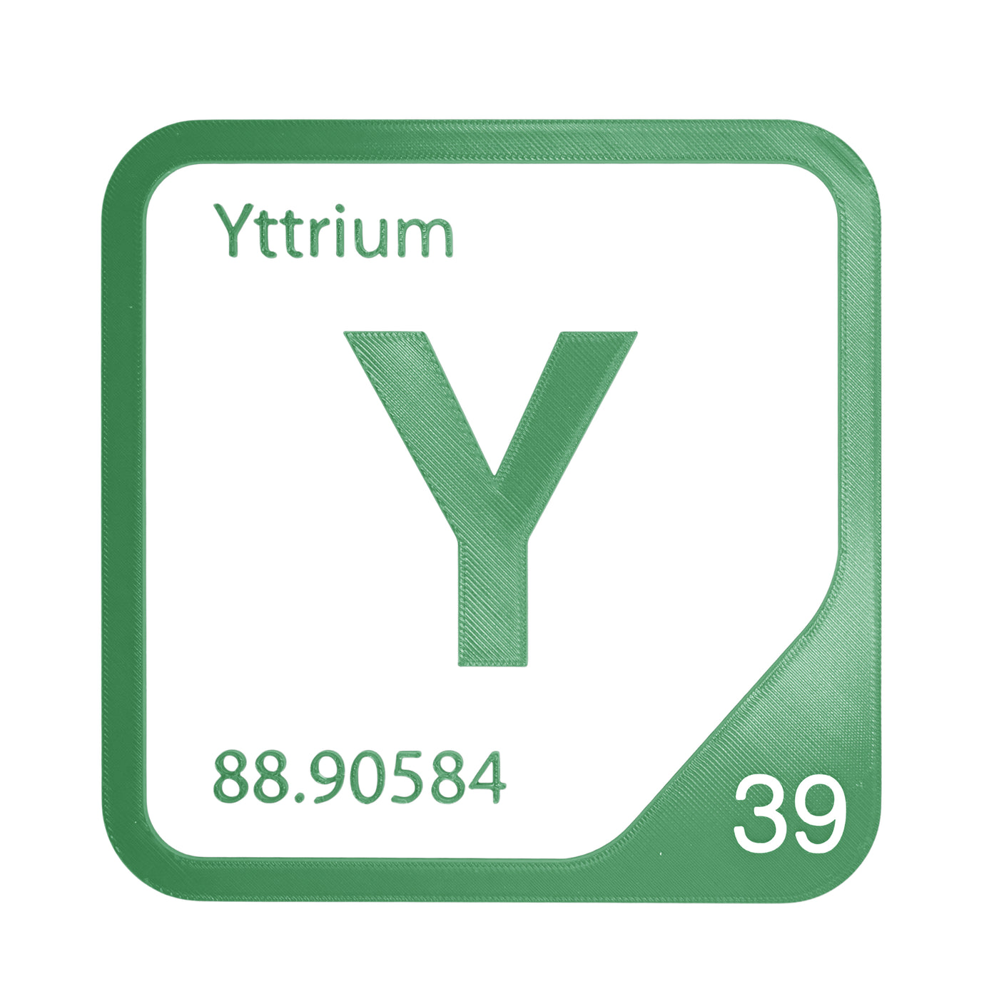 Yttrium periodic table Elemental Tile in Green