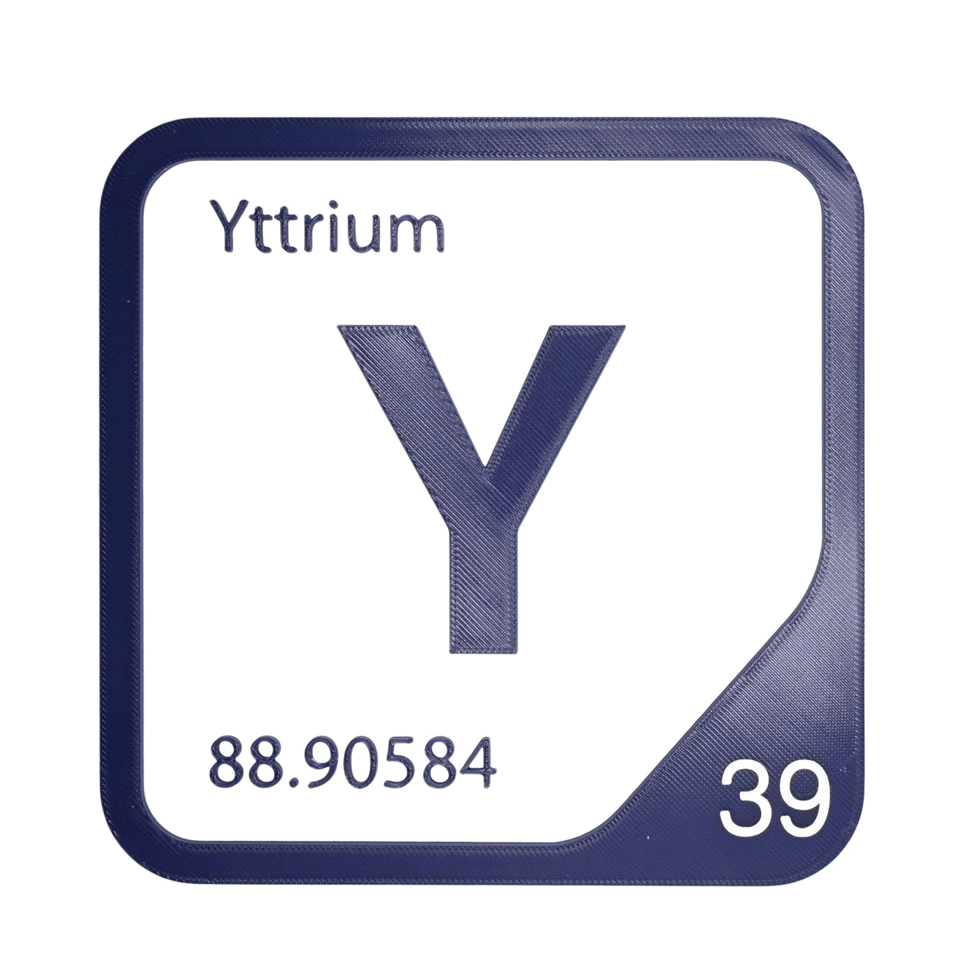 Yttrium periodic table Elemental Tile in Navy Blue
