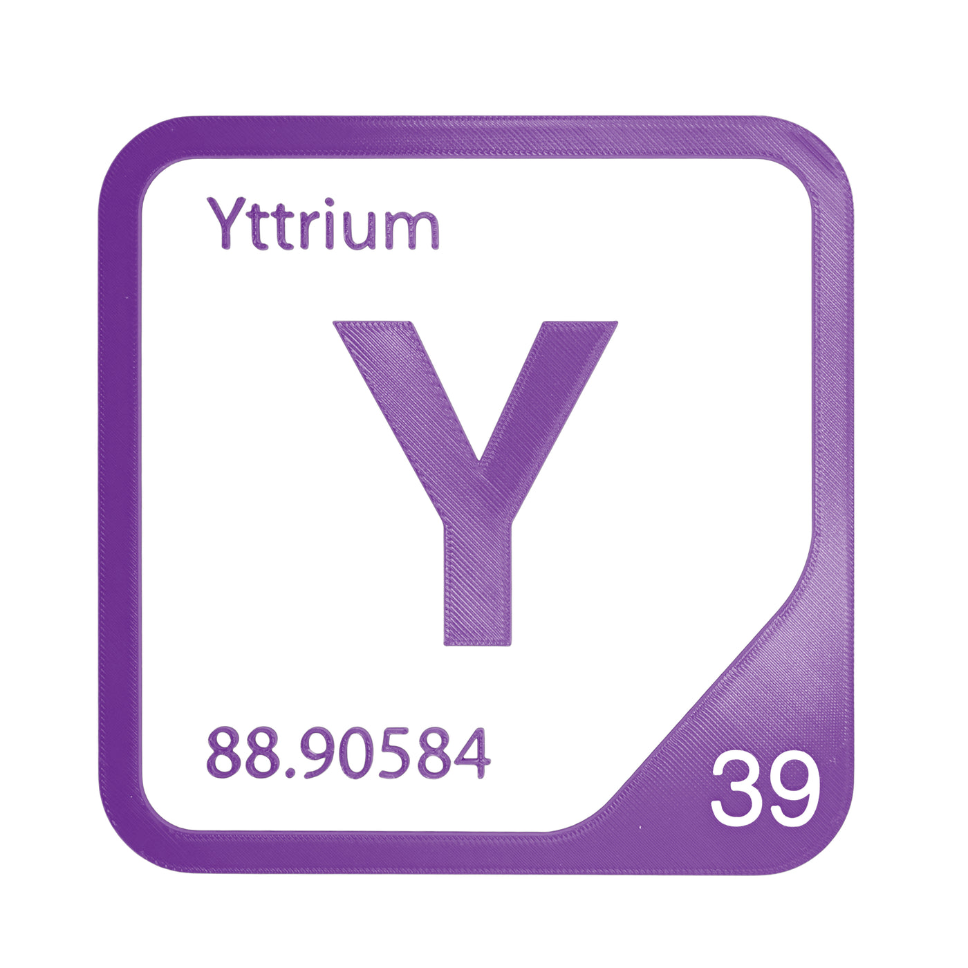 Yttrium periodic table Elemental Tile in Purple