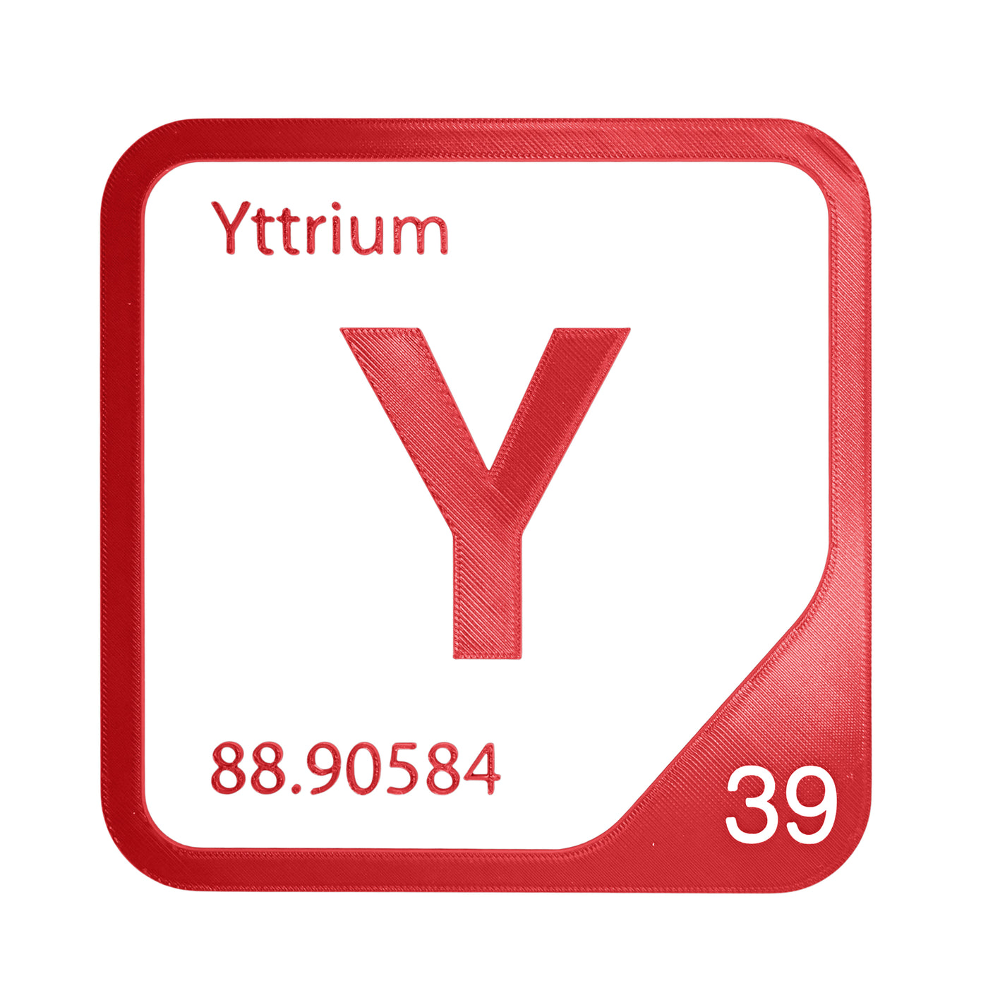 Yttrium periodic table Elemental Tile in Red