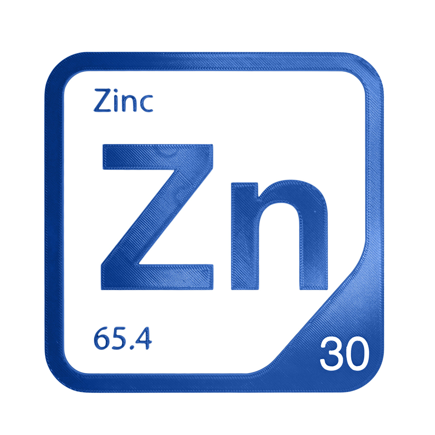 Zinc periodic table Elemental Tile in Blue