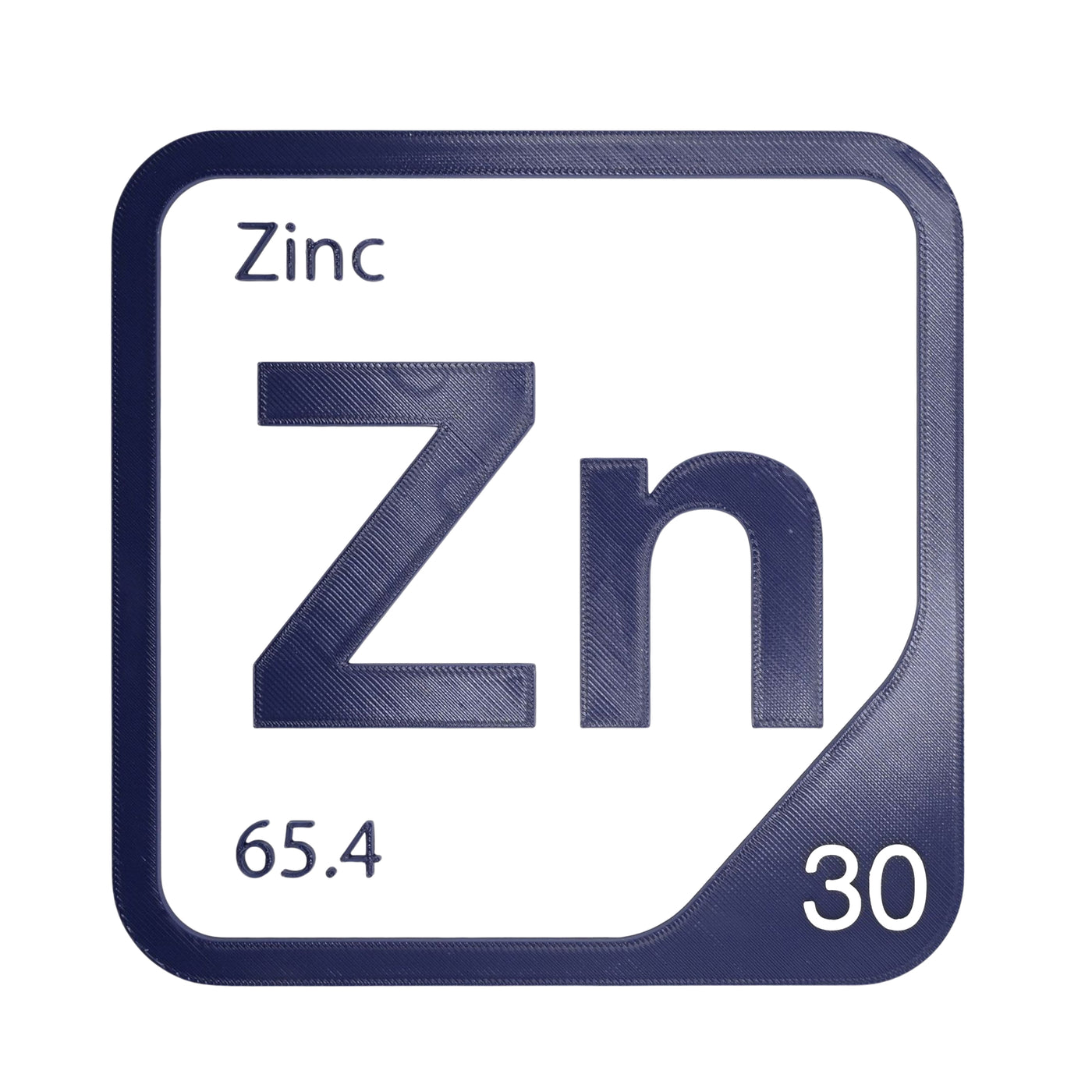 Zinc periodic table Elemental Tile in Navy Blue