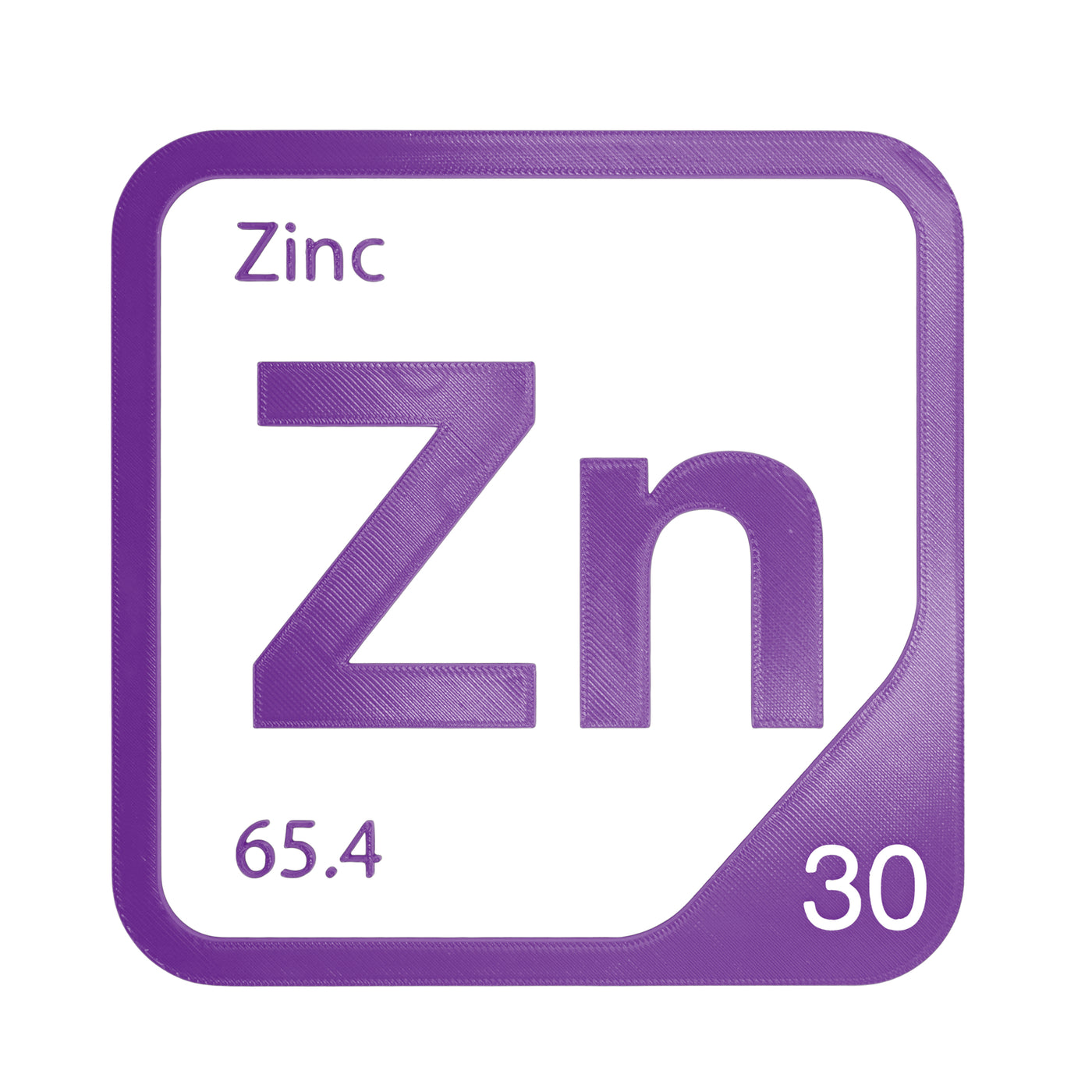 Zinc periodic table Elemental Tile in Purple