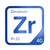 Zirconium periodic table Elemental Tile in Blue