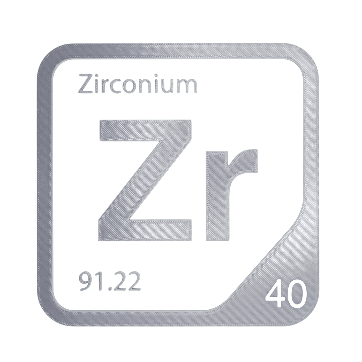 Zirconium periodic table Elemental Tile in Gray