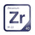 Zirconium periodic table Elemental Tile in Navy Blue