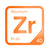 Zirconium periodic table Elemental Tile in Orange