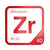 Zirconium periodic table Elemental Tile in Red