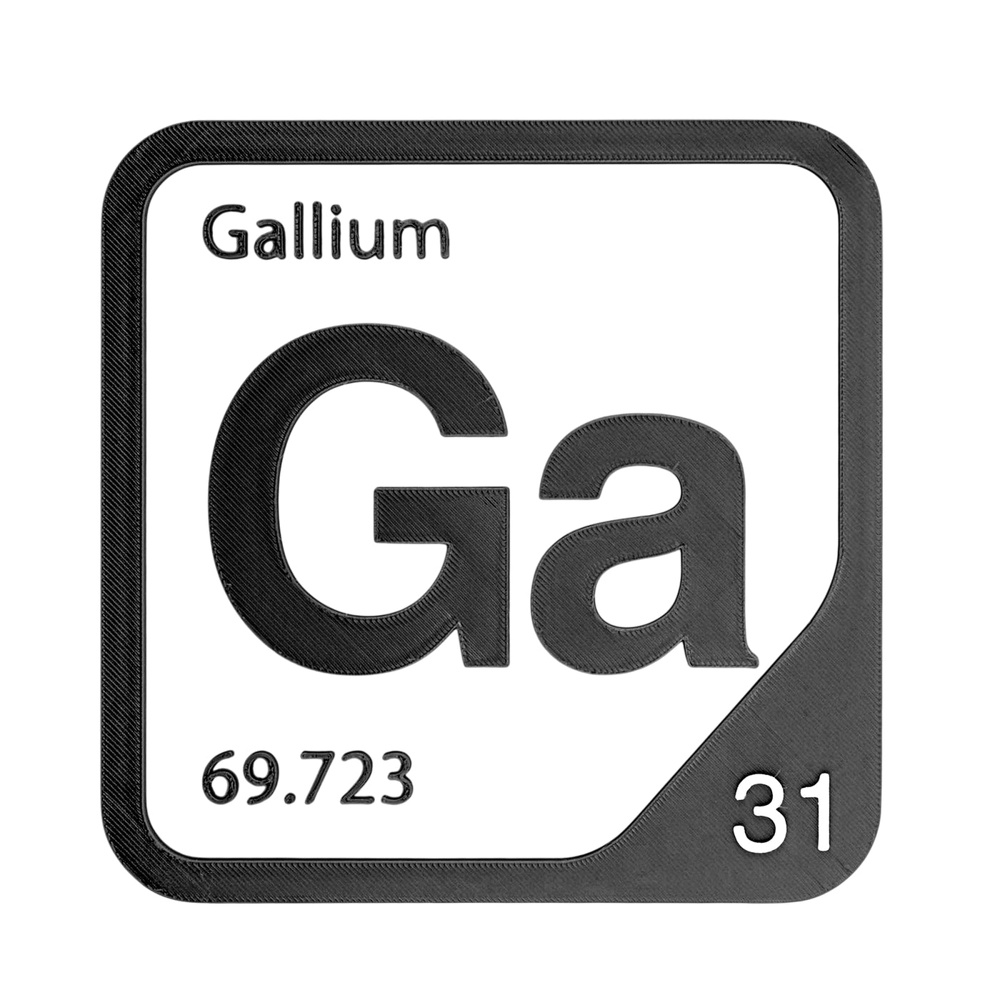 Gallium periodic table Elemental Tile in Black