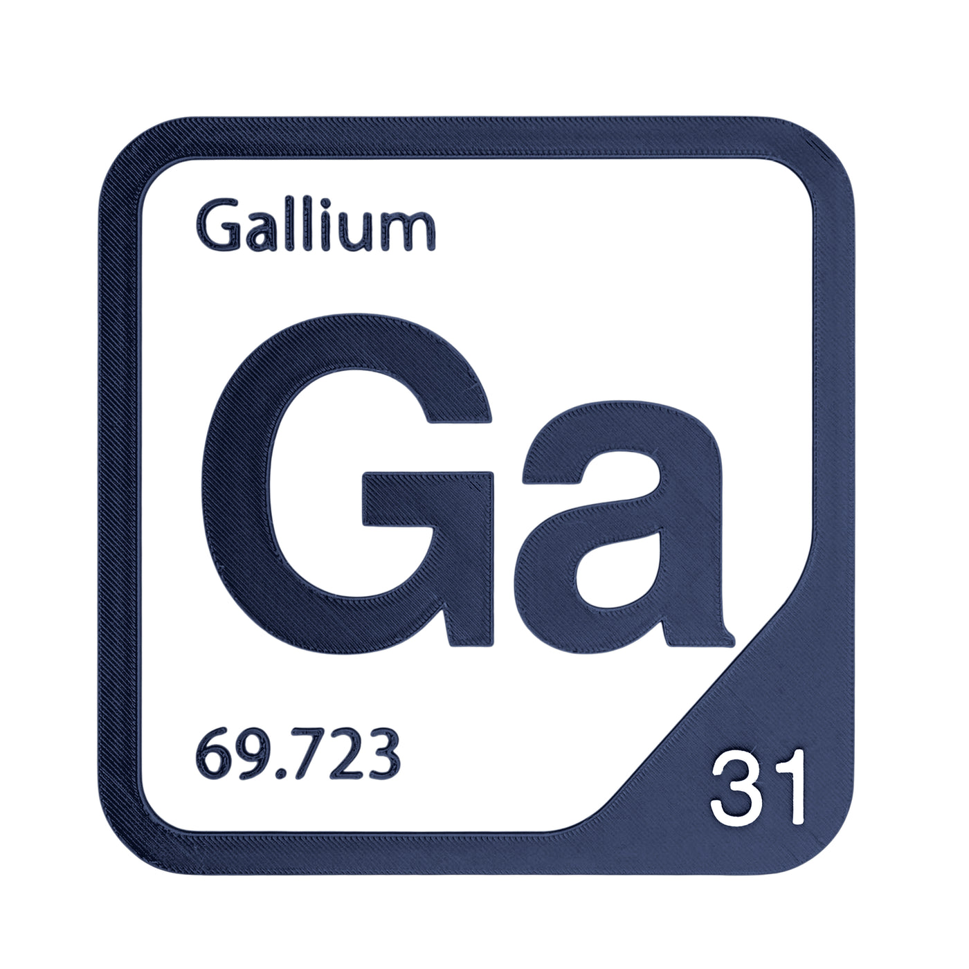 Gallium periodic table Elemental Tile in Navy Blue