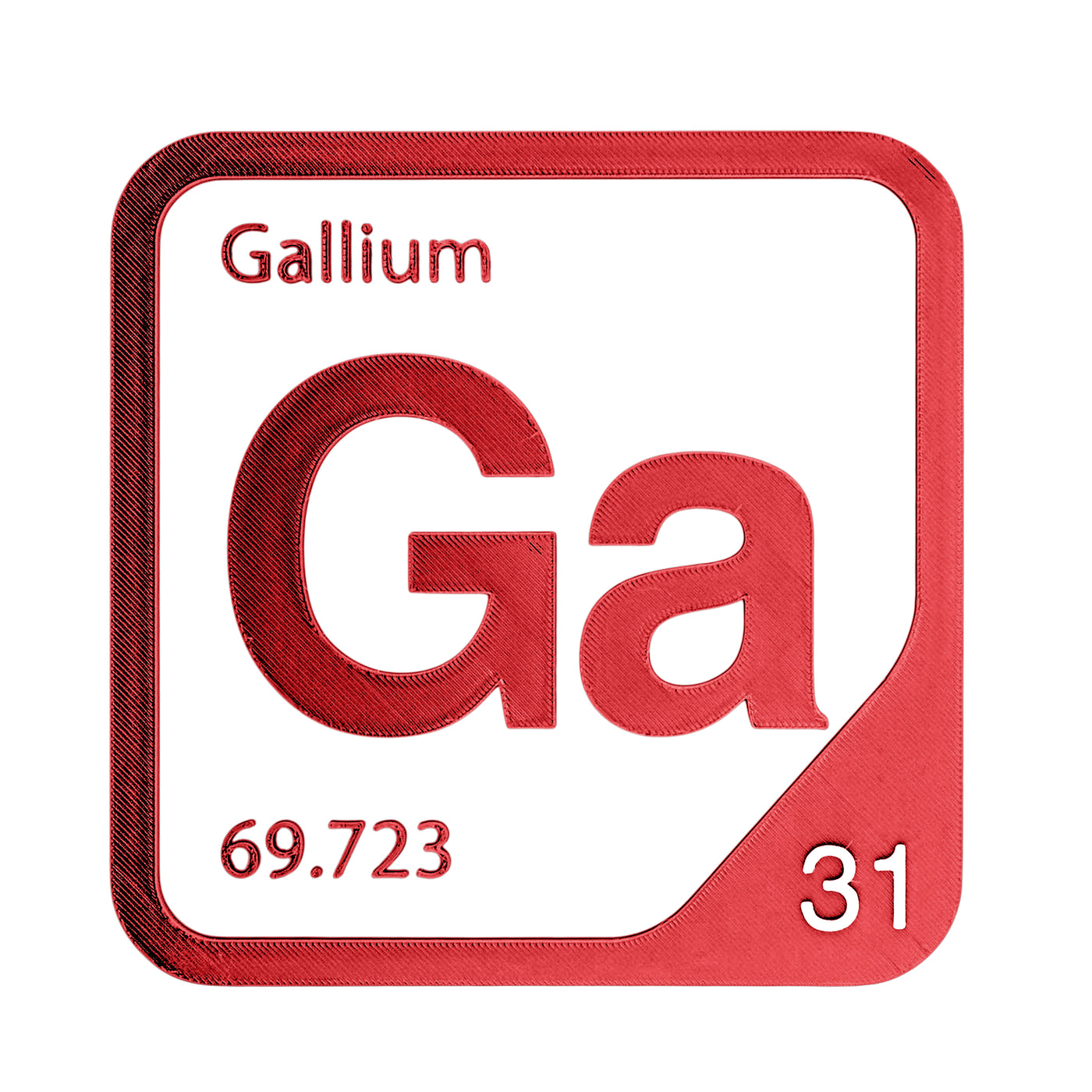 Gallium periodic table Elemental Tile in Red