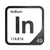 Indium periodic table Elemental Tile in Black
