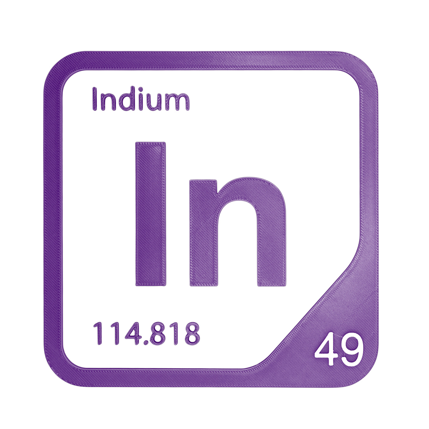 Indium periodic table Elemental Tile in Purple