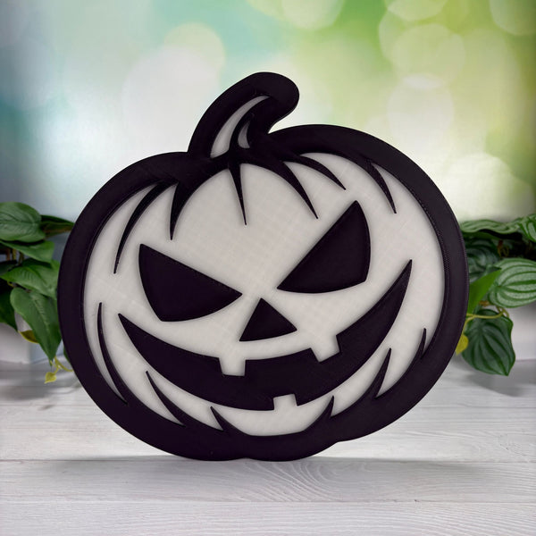 Glow In The Dark Jack O’ Lantern Halloween Decor – Spooky Glow-in-the-Dark Pumpkin Sign for Home, Office & Holiday Display