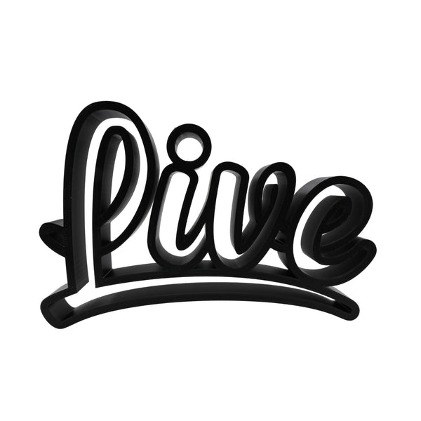 Live Curved Script Style, Minimalist Line Art "Live" Sculpture, Elegant Inspirational Home Decor, Modern Hobbies, Desk Line Art