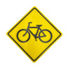 Bicycle Road Warning Sign, Yellow And Black Cycling Safety Alert, Perfect for Cyclist Safety, Increase Driver Awareness, Enhance Road Safety