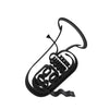 Marching Band Tuba Sculpture, Minimalist Line Art Tuba Silhouette, Elegant Music Enthusiast Home Decor, Modern Hobbies, Desk Line Art